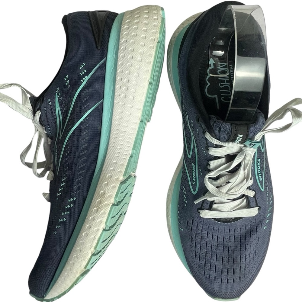 Brooks Womens Glycerin 19 Neutral Running Shoes Blue Athletic Sz 8.5 EU 40